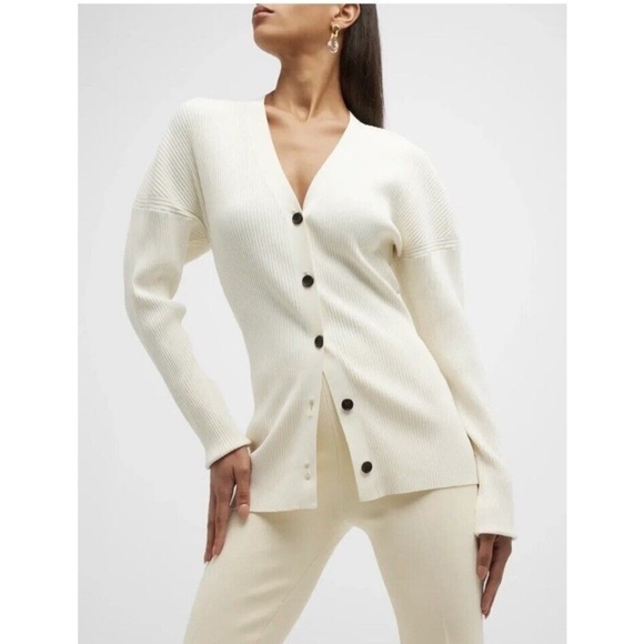 A.L.C. Sweater Ellen Cardigan Ribbed in White